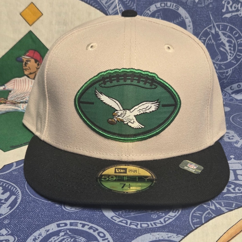 Philadelphia Eagles New Era 59FIFTY Fitted Hat 7 1/4 NFL Football Historic